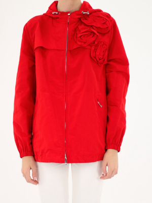 Valentino Rose Blossom Micro Faille Pea Coat