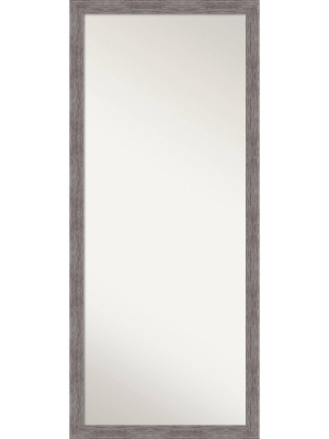 28" X 64" Pinstripe Plank Framed Full Length Floor/leaner Mirror Gray - Amanti Art