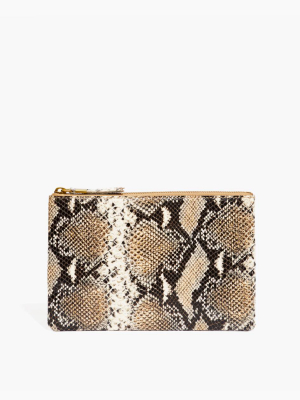 The Leather Pouch Clutch: Snake Embossed Edition