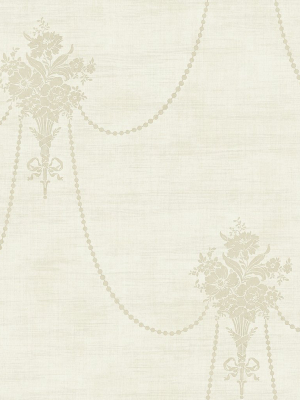 Beaded Bouquet Wallpaper In Camel From The Vintage Home 2 Collection By Wallquest