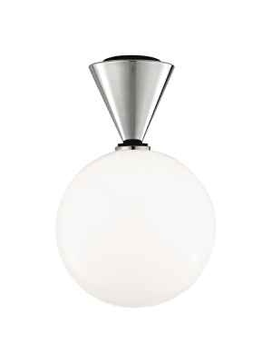 Piper 1 Light Large Flush Mount - Polished Nickel/black