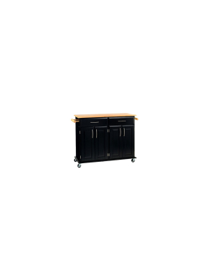 Dolly Madison Kitchen Island Cart Wood/black/natural - Home Styles