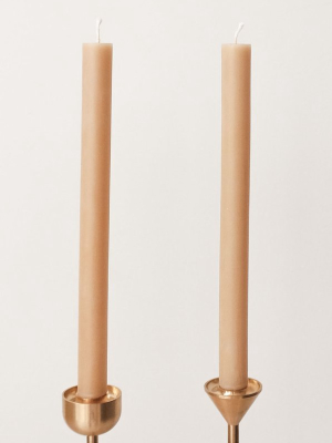 Pair Of 2 Cylinder Beeswax Candles: Natural