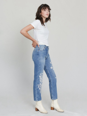 Chamomile Embroidered Denim