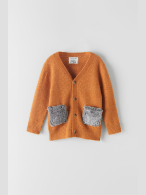 Limited Edition Faux Fur Pocket Cardigan