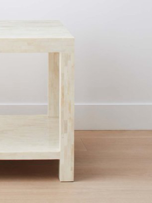 The Bone Parsons End Table With Shelf