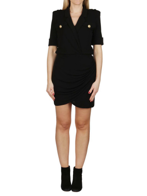 Balmain Button Detail Mini Shirt Dress