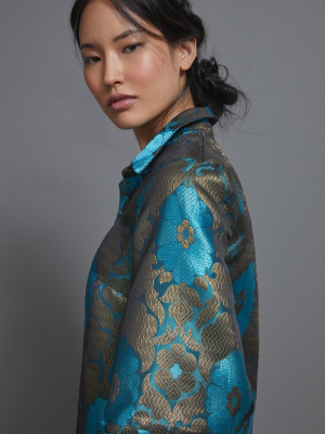 Sapphire Jacquard Blouse