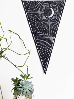 Felt Flag: Black Waning Moon