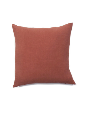 Simple Square Linen Pillow Terracotta