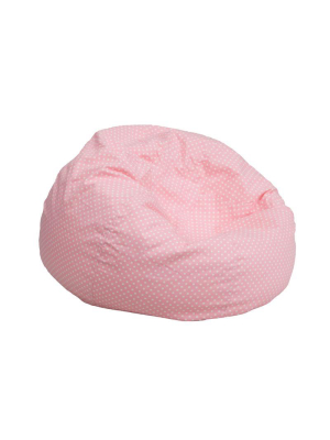 Patricia Small Light Pink Dot Kids Bean Bag Chair