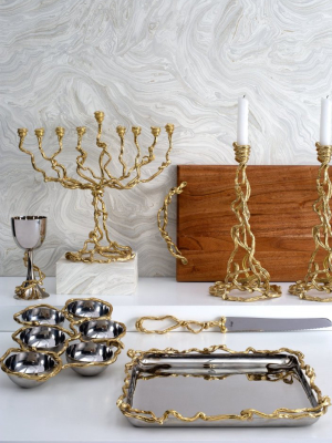 Wisteria Gold Seder Plate