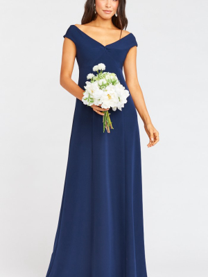 Zurich Knot Gown ~ Rich Navy Stretch Crepe