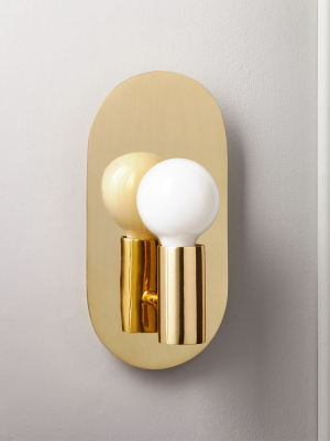 Plate Polished Brass Sconce