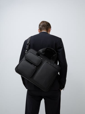 Multi-pocket Rubberized Traveler Briefcase