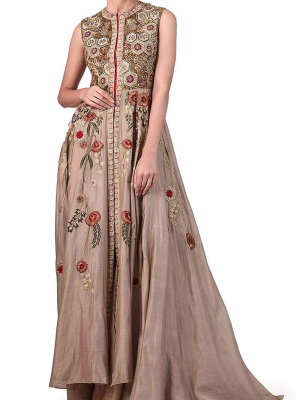 Embroidered Front-opening Anarkali