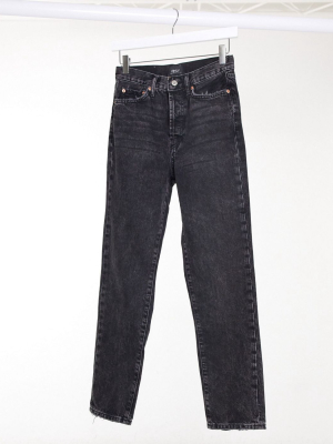 Only Straight Leg Jeans With High Waist In Black