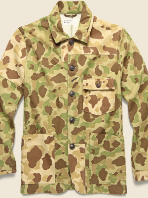 Patched Peacekeeper Camo Bakers Jacket - Olive/sand