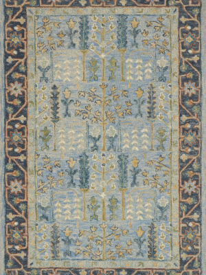 Victoria Rug In Light Blue / Dark Blue By Loloi