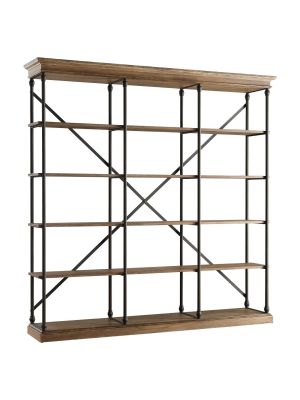 84" Belvidere 5 Shelf Wide Bookshelf Black - Inspire Q