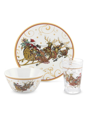 Twas The Night Before Christmas Kids 3-piece Melamine Set