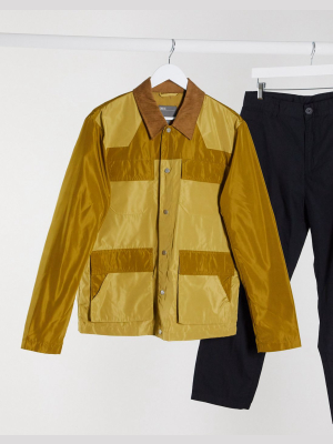 Asos Design Harrington Jacket With Color Block And Utility Pockets