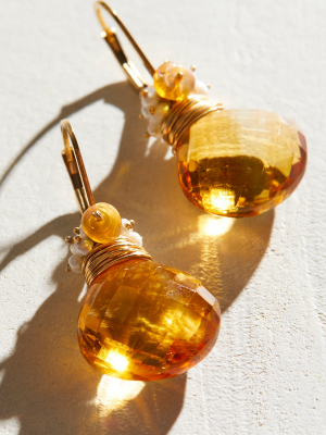 River Song Citrine Fringe Earrings