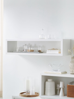 Aspect White 47.5" Floating Cube Shelf