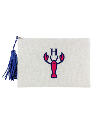 The Hampton Logo Canvas Clutch