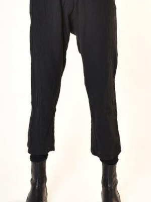 Black Coarse Cotton Pants