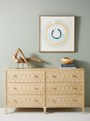 Textured Trellis Six-drawer Dresser