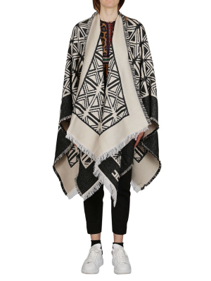 Elisabetta Franchi Fringed Cape Coat