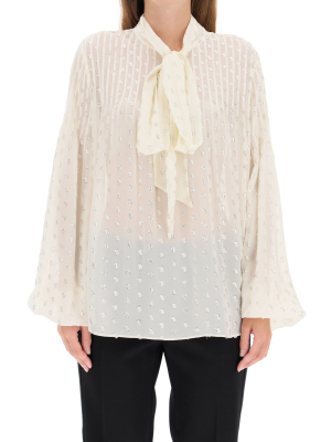 Self-portrait Pussybow Polka-dot Blouse