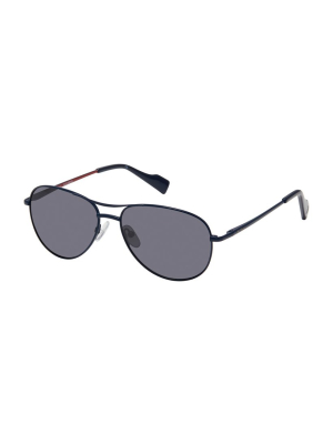 Leo Eco-green Sunglasses - Matte Navy/grey