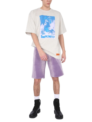 Heron Preston Faded Effect Denim Shorts