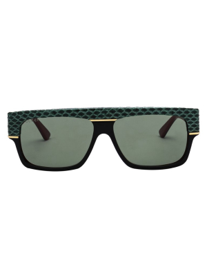 Gucci Eyewear Embossed Flat Top Sunglasses