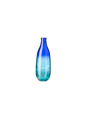 Vivaterra Blue Ombre Elongated Vase, Short - Blue