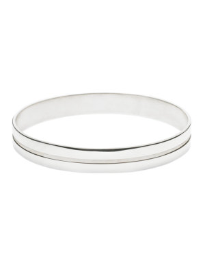 Silver Bangle Polished With Single Groove Small