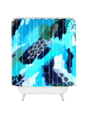 Fleck Shower Curtain Blue - Deny Designs