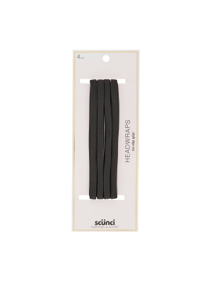 Scunci Flat No Slip Black Headwraps - 9mm/4ct