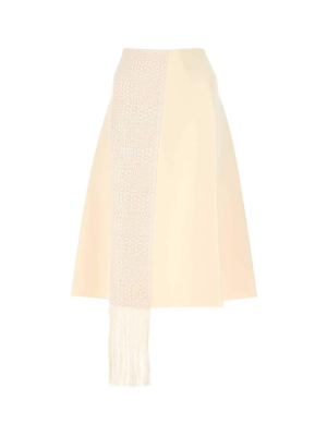 Jil Sander Embroidered Drape-detail Midi Skirt