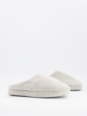 Asos Design Zibidy Fine Knit Slippers In Gray