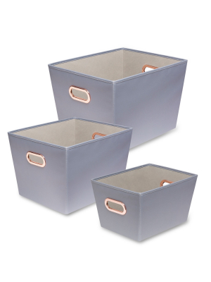 Honey-can-do Decorative Organizing Totes Gray