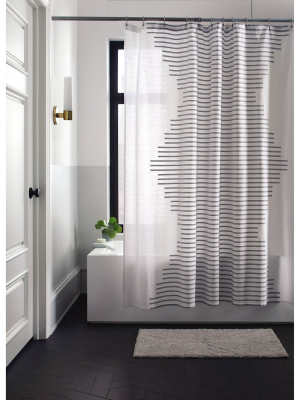 Fringe Stripe Shower Curtain White - Project 62™