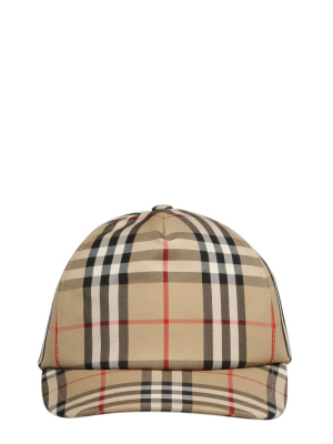 Burberry Logo Appliqué Vintage Check Baseball Cap