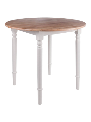 Sorella Round Drop Leaf Table Natura/white - Winsome