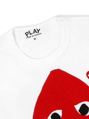 Comme Des Garcons Play Polka Dot Mirror T-shirt - White