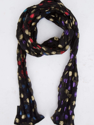 Saint Laurent Metallic Polka-dot Scarf