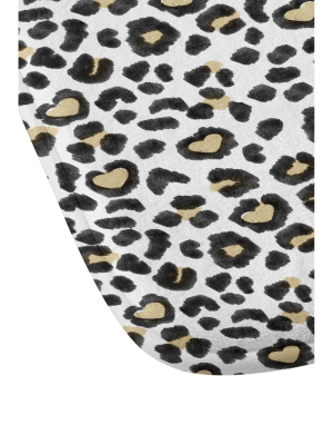 Dash And Ash Leopard Heart Memory Foam Bath Mat Brown - Deny Designs