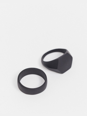 Designb Ring 2 Pack In Black